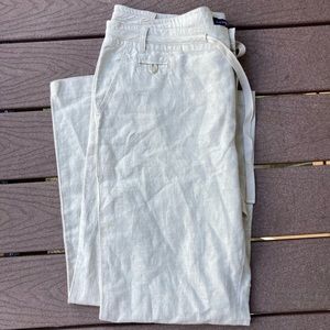 White Linen/cotton Light pant Size 18